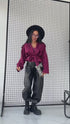 "BURGUNDY SPRITZ" - suede-like jacket